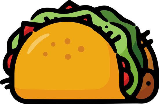 recommend clip art: Taco Mexican Food Doodle Sketch Icon
