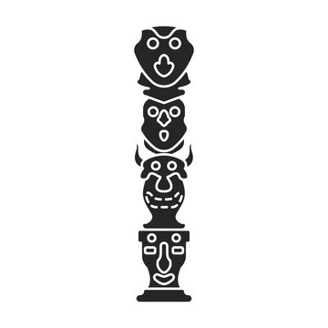 Totem vector icon.Black vector icon isolated on white background totem.