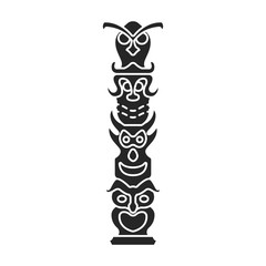 Totem vector icon.Black vector icon isolated on white background totem.