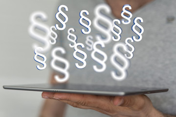 paragraph law sign digital in hand