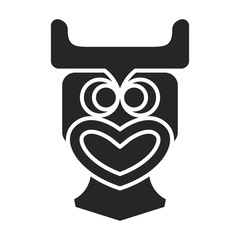 Mask of totem vector icon.Black vector icon isolated on white background mask of totem .