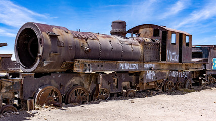 Fototapeta na wymiar Train Engine Boneyard 