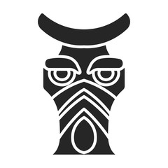 Mask of totem vector icon.Black vector icon isolated on white background mask of totem .