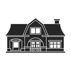 Villa of house vector icon.Black,simple vector icon isolated on white background villa of house .