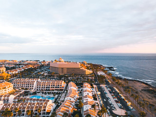 Obraz premium Aerial View Of Holiday Resorts And A Beach
