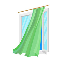 Window vector icon.Cartoon vector icon isolated on white background window.