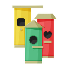 Birdhouse vector icon.Cartoon vector icon isolated on white background birdhouse.