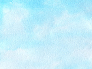 Obraz premium Sky blue watercolor abstract background. Gradient fill. Hand drawn texture. Piece of heaven.