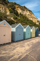 Fototapeta na wymiar Colourful beach hut at Bournmouth beach, UK