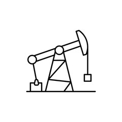 Pump jack, energy icon. Simple line, outline vector electro power icons for ui and ux, website or mobile application