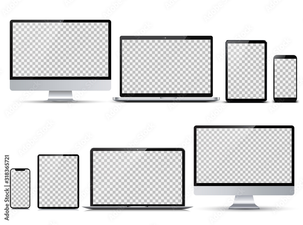 Aufkleber Set technology devices with empty display - for stock