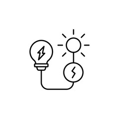 Solar, bulb, energy icon. Simple line, outline vector electro power icons for ui and ux, website or mobile application