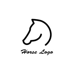 Horse head logo vector icon illustration isolated