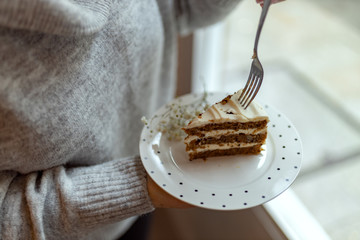 Close-up of a piece of cake
