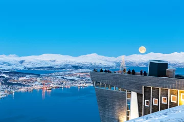 Foto op Aluminium View on Tromso from Tromso City View Point, Norway, Tromso At Winter Time, Christmas in Tromso, Norway © Dmitry Pistrov
