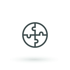 Puzzle icon vector, filled flat sign, solid pictogram isolated on white. Plugins symbol, logo illustration. Simple solutions concept
