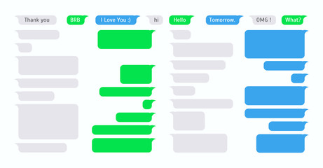 Obraz premium Short Message Service Flat Bubbles