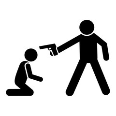 Gun men shot icon. Simple warning armed man icons for ui and ux website or mobile application