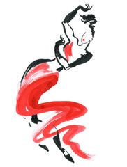 Flamenco. Beautiful Dancing Woman