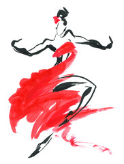 Flamenco. Beautiful Dancing Woman - 318371337
