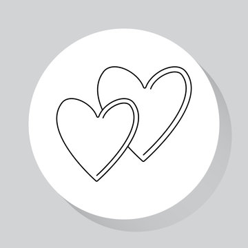 Two hearts icon. Valentines day. Modern illustration for web and mobile.
