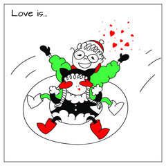 Happy Valentine's Day greeting card. Vector illustration.