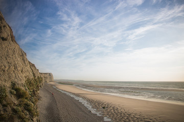 paysages du cap Blanc-Nez à escalles dans le Nord de la France le long de la Manche