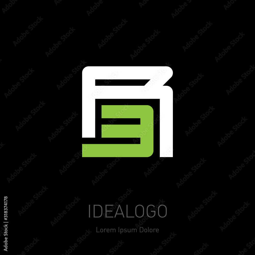 Poster r and 3 - initials or logo. r3 - monogram or logotype. design element or icon. vector.