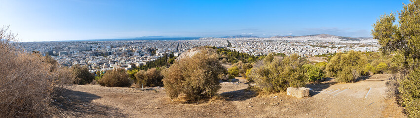 Panorama of Athens in Greece