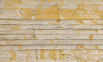 Peeling Yellow Painted Wood