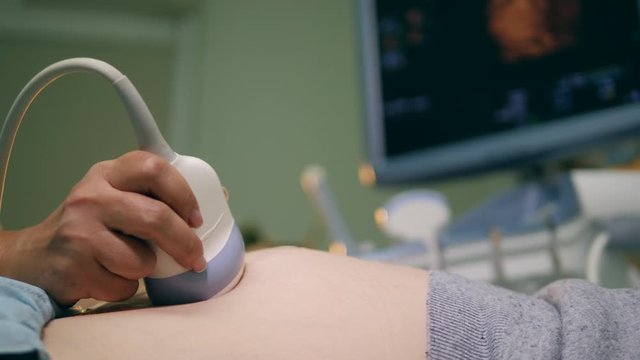 Medical detector during an ultrasonic scanning