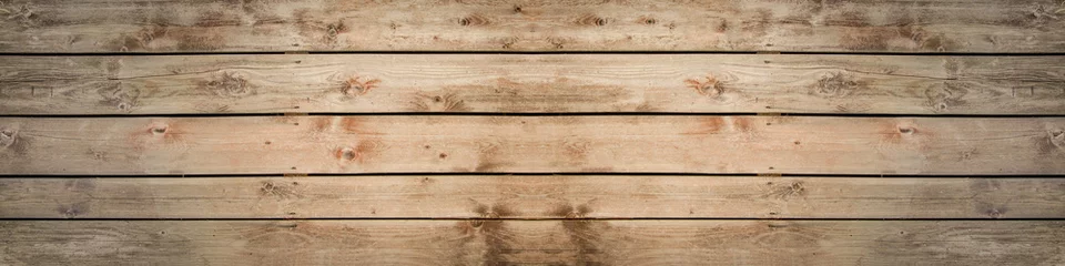 Möbelaufkleber alte braune rustikale helle helle Holzstruktur - Holzhintergrund-Panoramabanner lang © Corri Seizinger