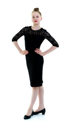 Fototapeta premium Little girl in an elegant dress.