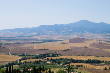 Tuscany hills panorama summer view, Italian landscape