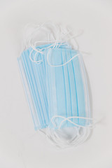 Blue protective mask isolated closeup - Image