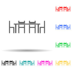 Sitting meeting, room multi color style icon. Simple glyph, flat vector of people sitting icons for ui and ux, website or mobile application