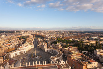 Saint Peter square aerial view, Vatican city