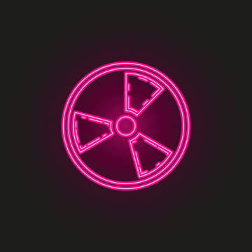 recommend clip art: sign of radiation neon style icon. Simple thin line, outline vector of army icons for ui and ux, website or mobile application