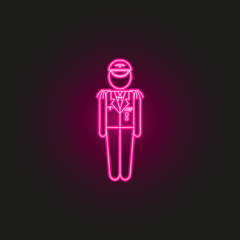 military in uniform neon style icon. Simple thin line, outline vector of army icons for ui and ux, website or mobile application