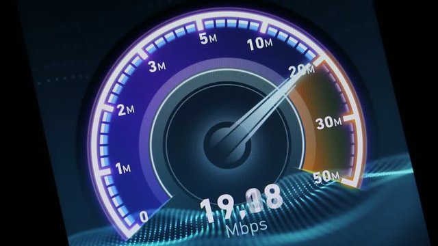 internet speedometer on computer screen