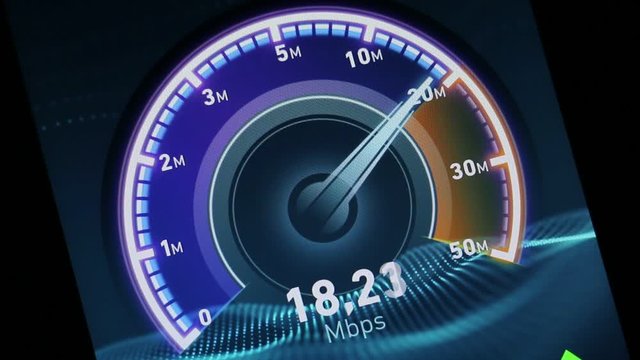 internet speedometer on computer screen