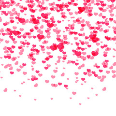 Hearts background, Valentine Day falling heart pink confetti