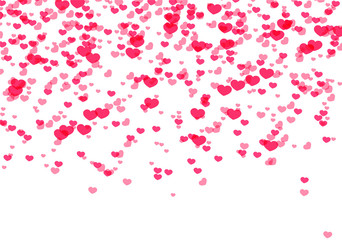 Hearts background, Valentine Day falling heart pink confetti