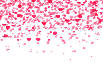 Hearts background, Valentine Day falling heart pink confetti