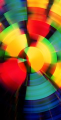 Abstract radial circular lines background with shiny holographic colors.