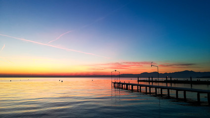Sunset at Garda lake, Italy. Italian landscape