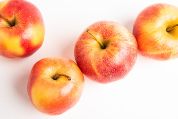 Four Fresh Red Apples