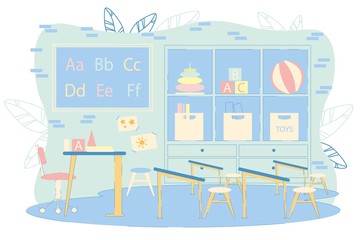 Fototapeta premium Primary School or Kindergarten Classroom Interior