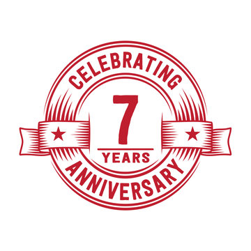 Premium Vector  7th years anniversary logo design, 7 years anniversary