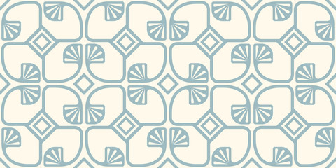 pattern with abstract geometric plants.